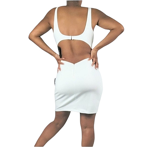 Lulus White Exposed Back Bodycon Mini Dress - Picture 3 of 11